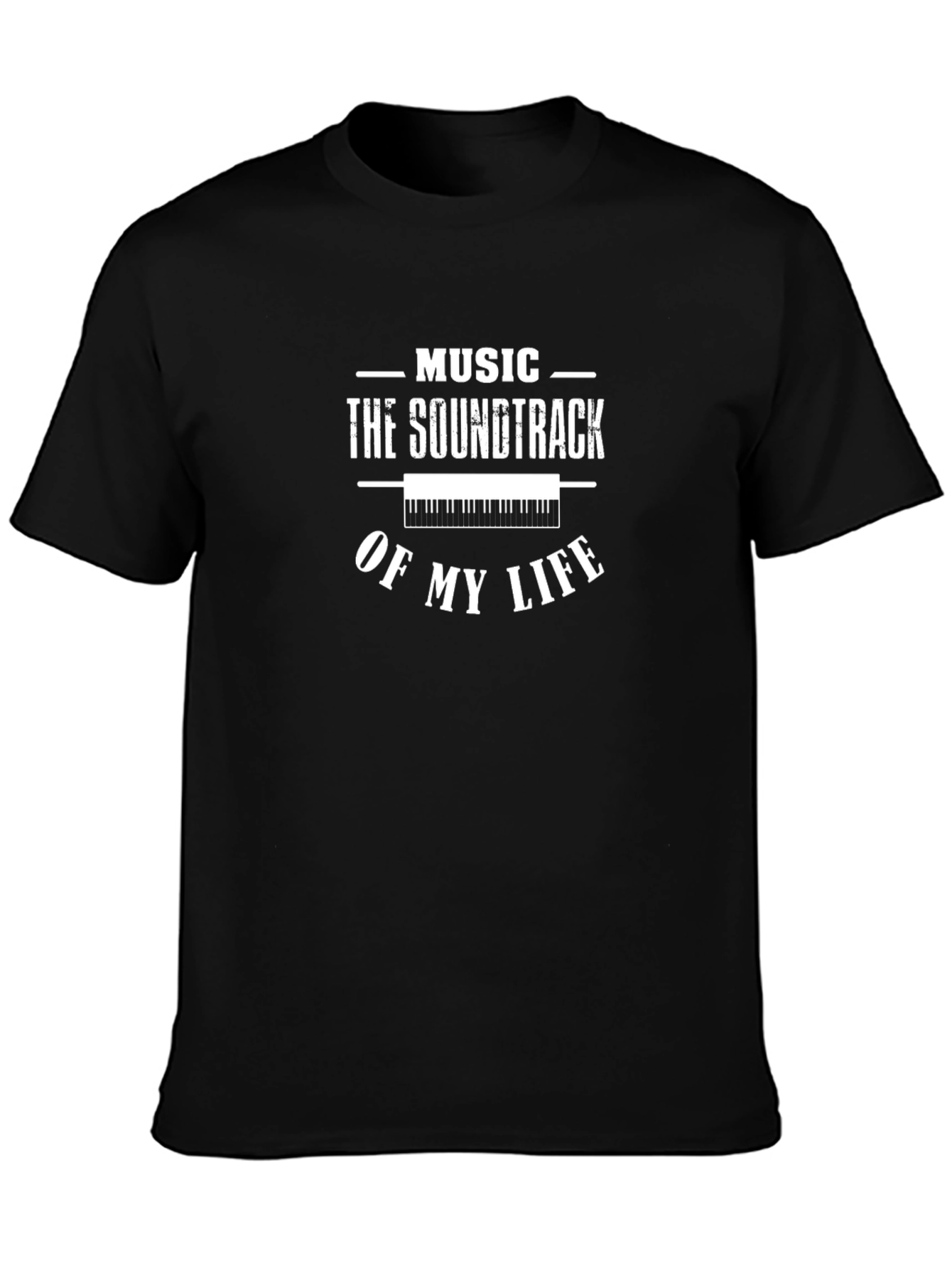 Music is My Life Black Graphic Tee