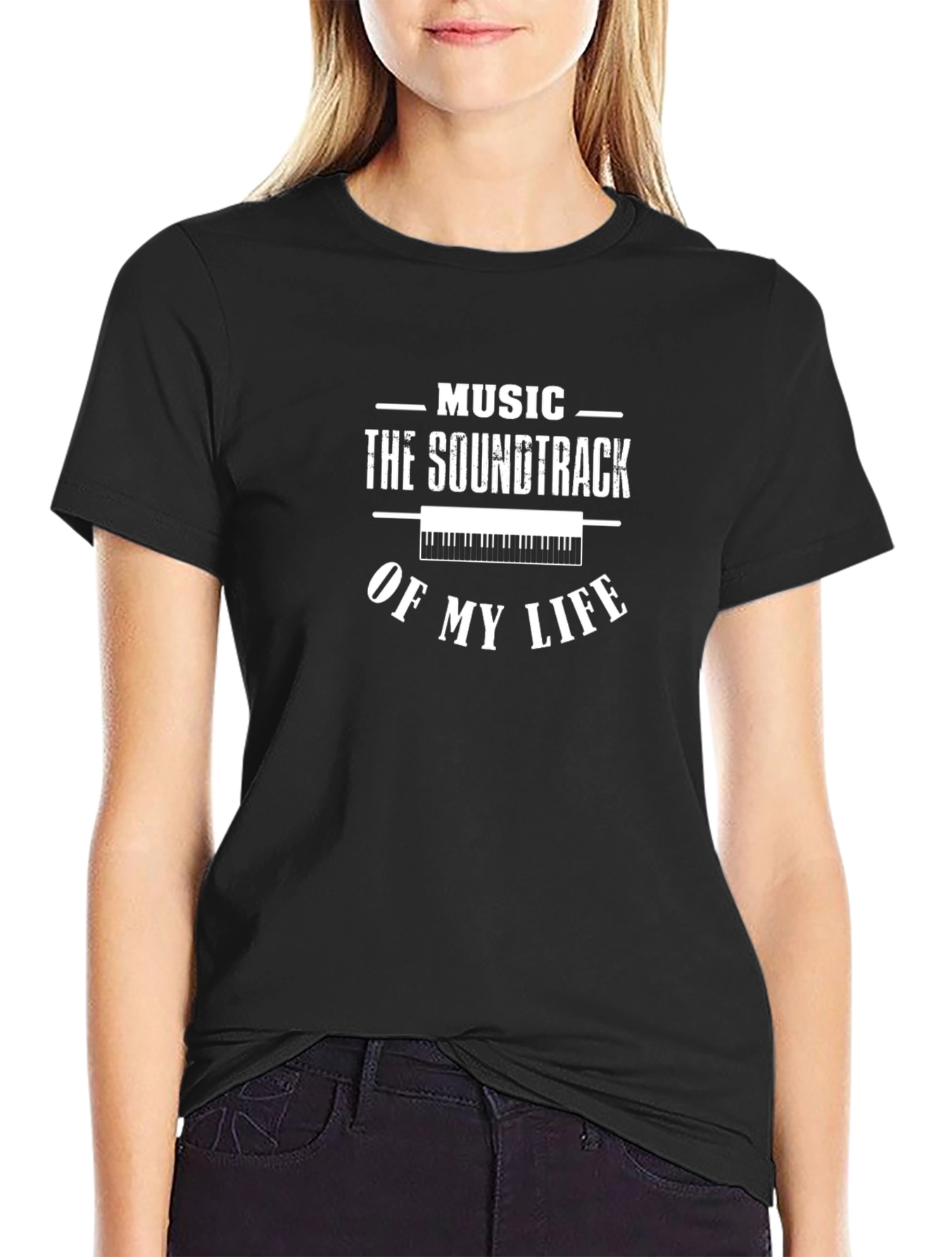 Music is My Life Black Graphic Tee