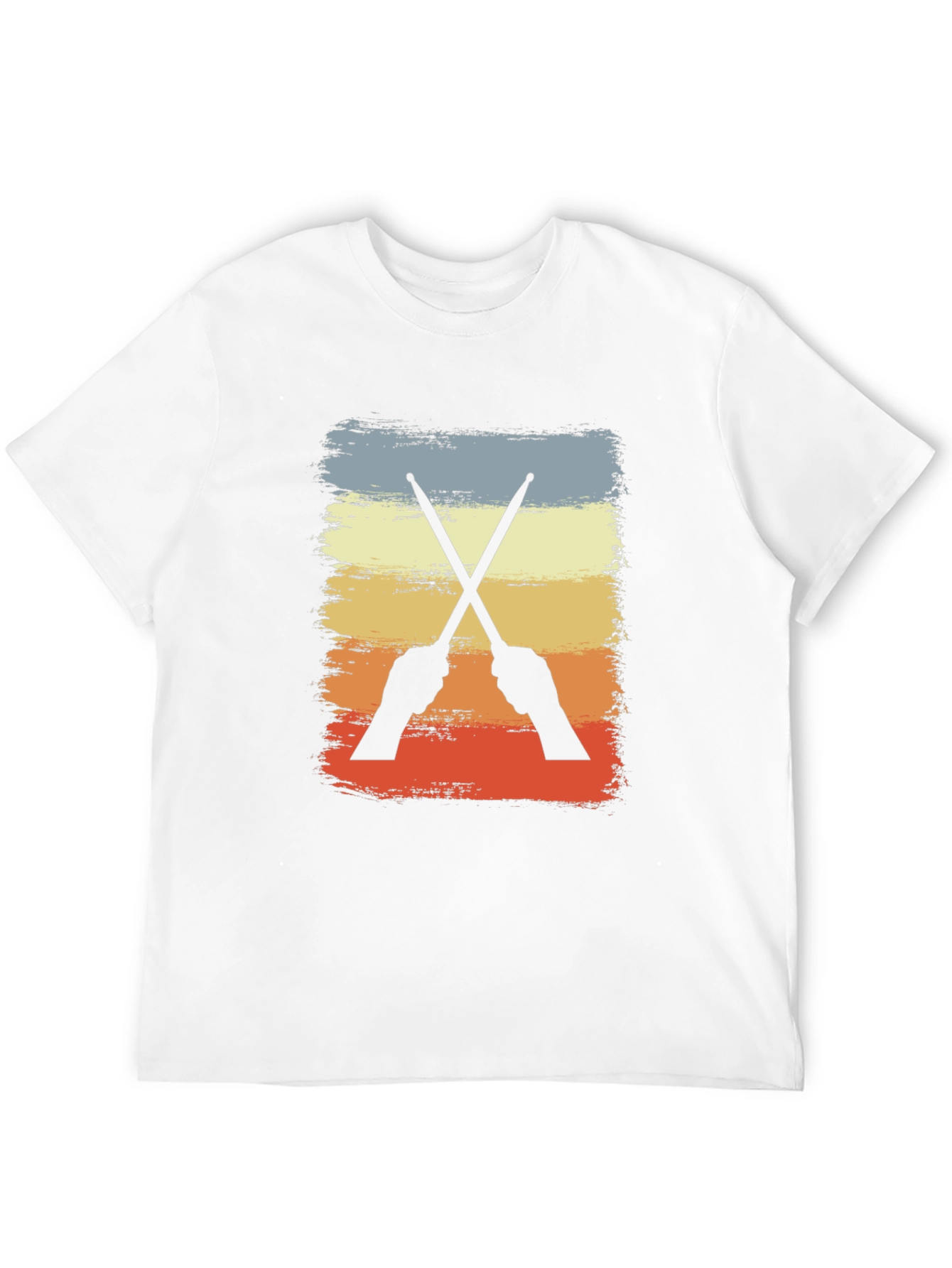 Retro Drummer T-Shirt - Crossed Sticks Design