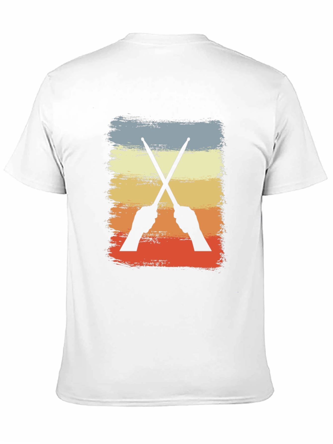 Retro Drummer T-Shirt - Crossed Sticks Design