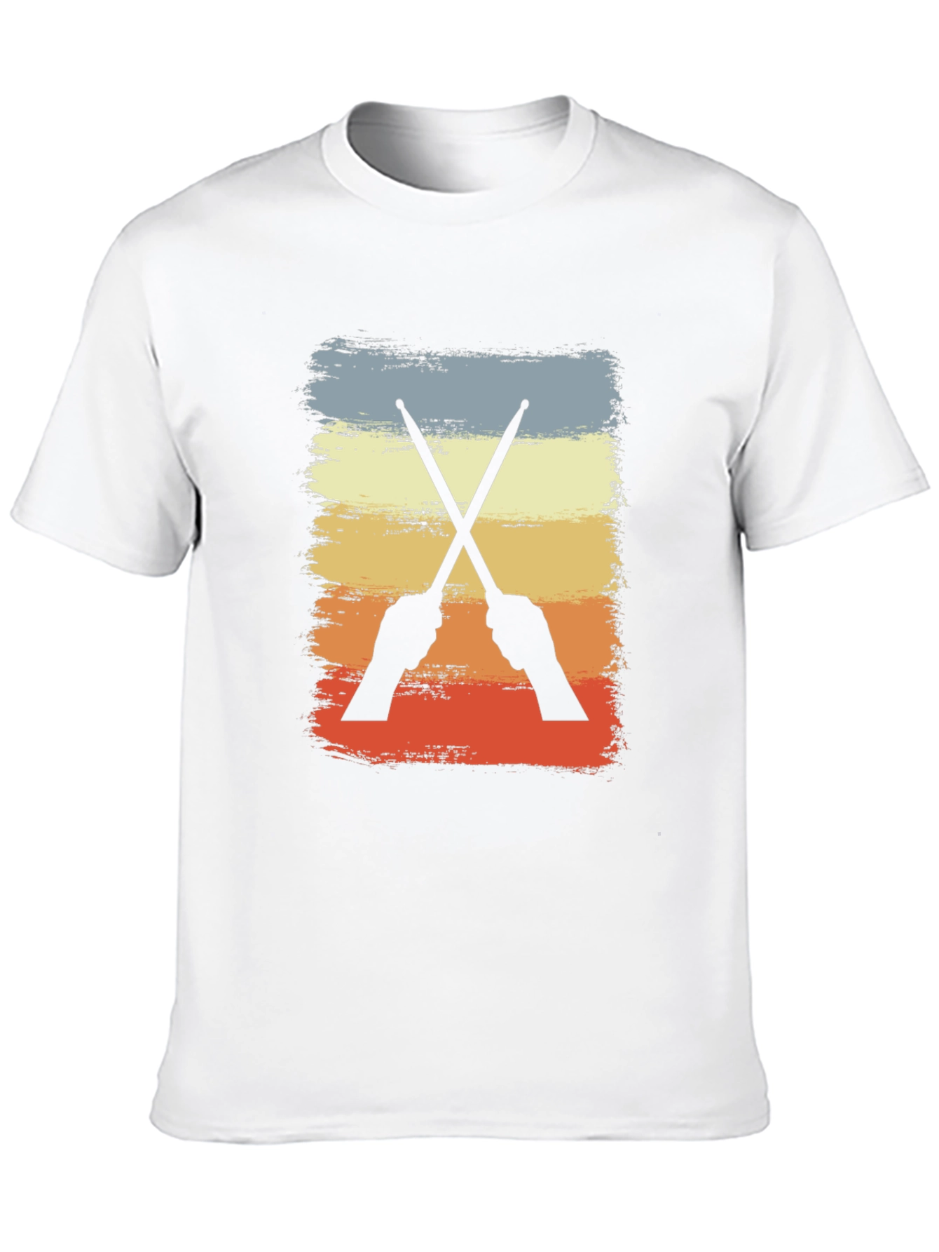Retro Drummer T-Shirt - Crossed Sticks Design