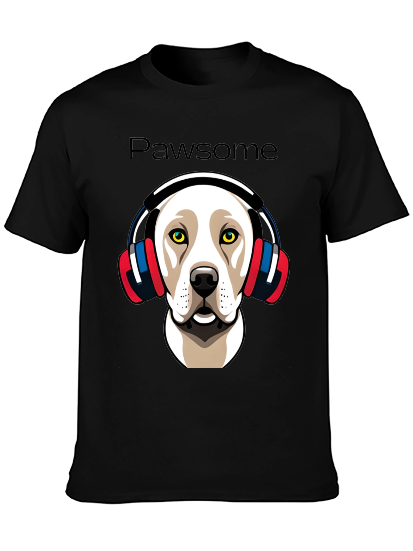 Pawsome Dog in Headphones Graphic Tee