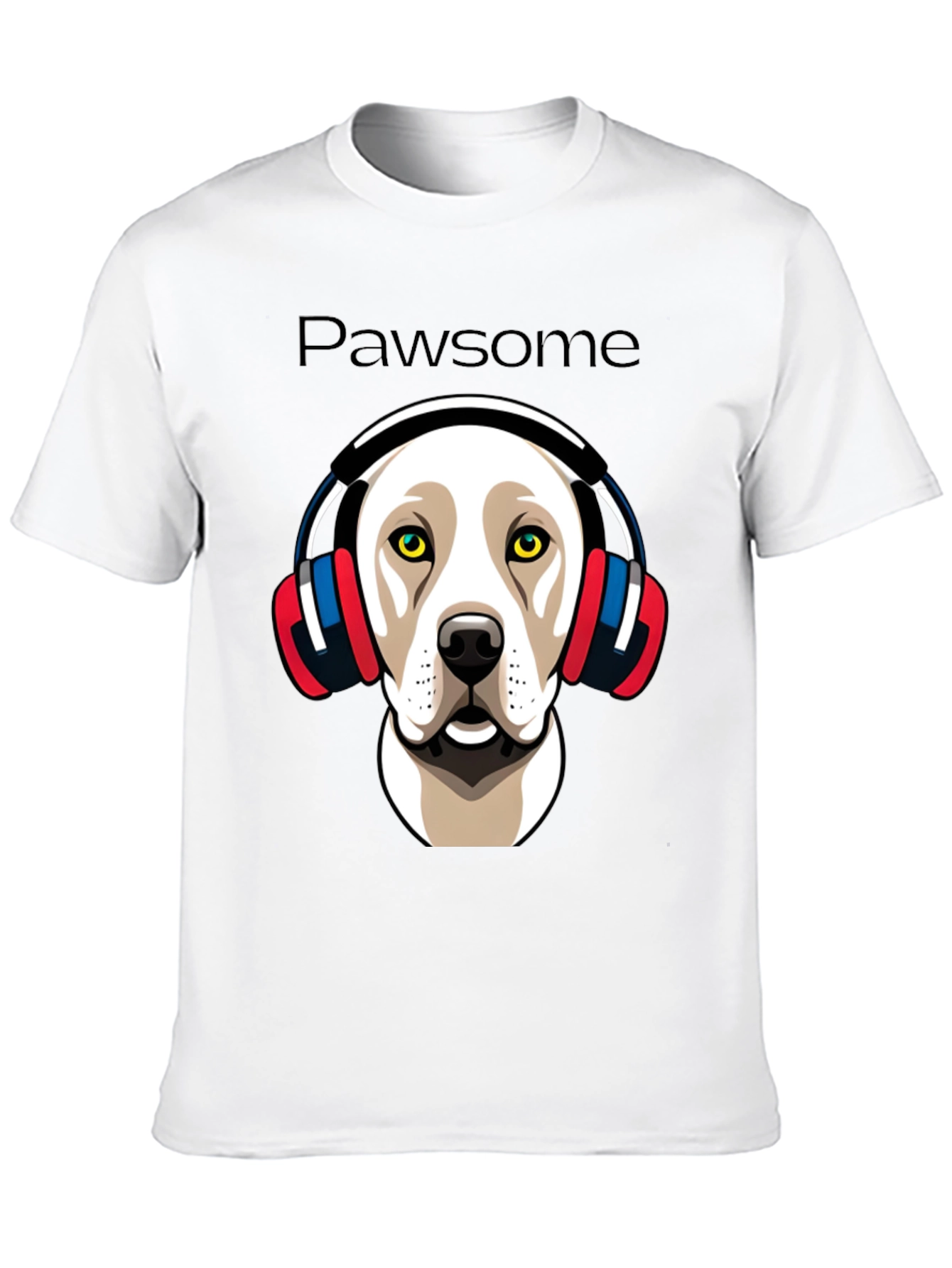 Pawsome Dog in Headphones Graphic Tee
