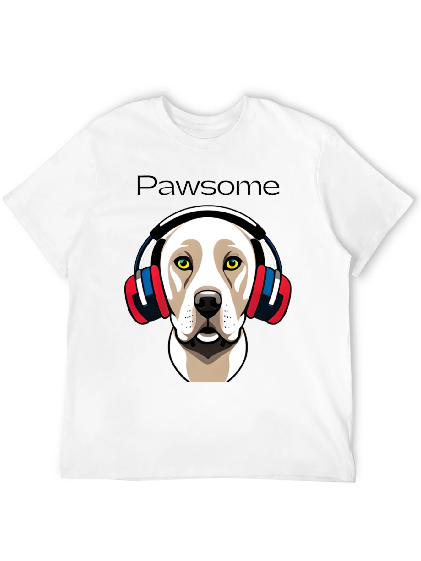Pawsome Dog in Headphones Graphic Tee