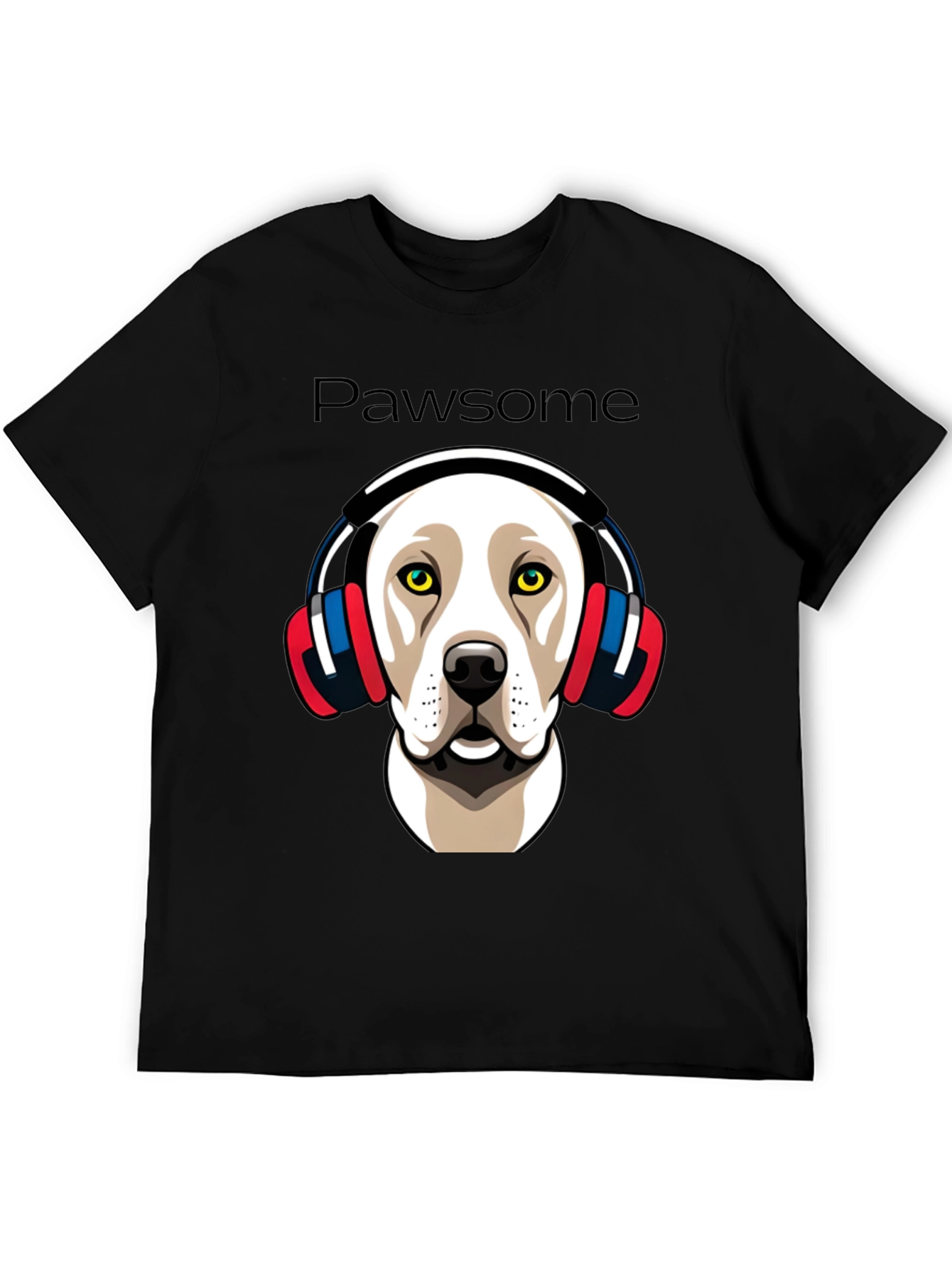 Pawsome Dog in Headphones Graphic Tee