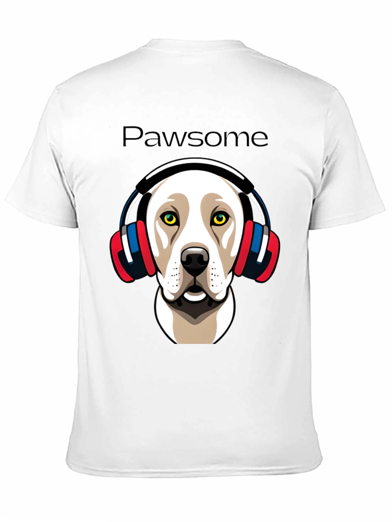 Pawsome Dog in Headphones Graphic Tee