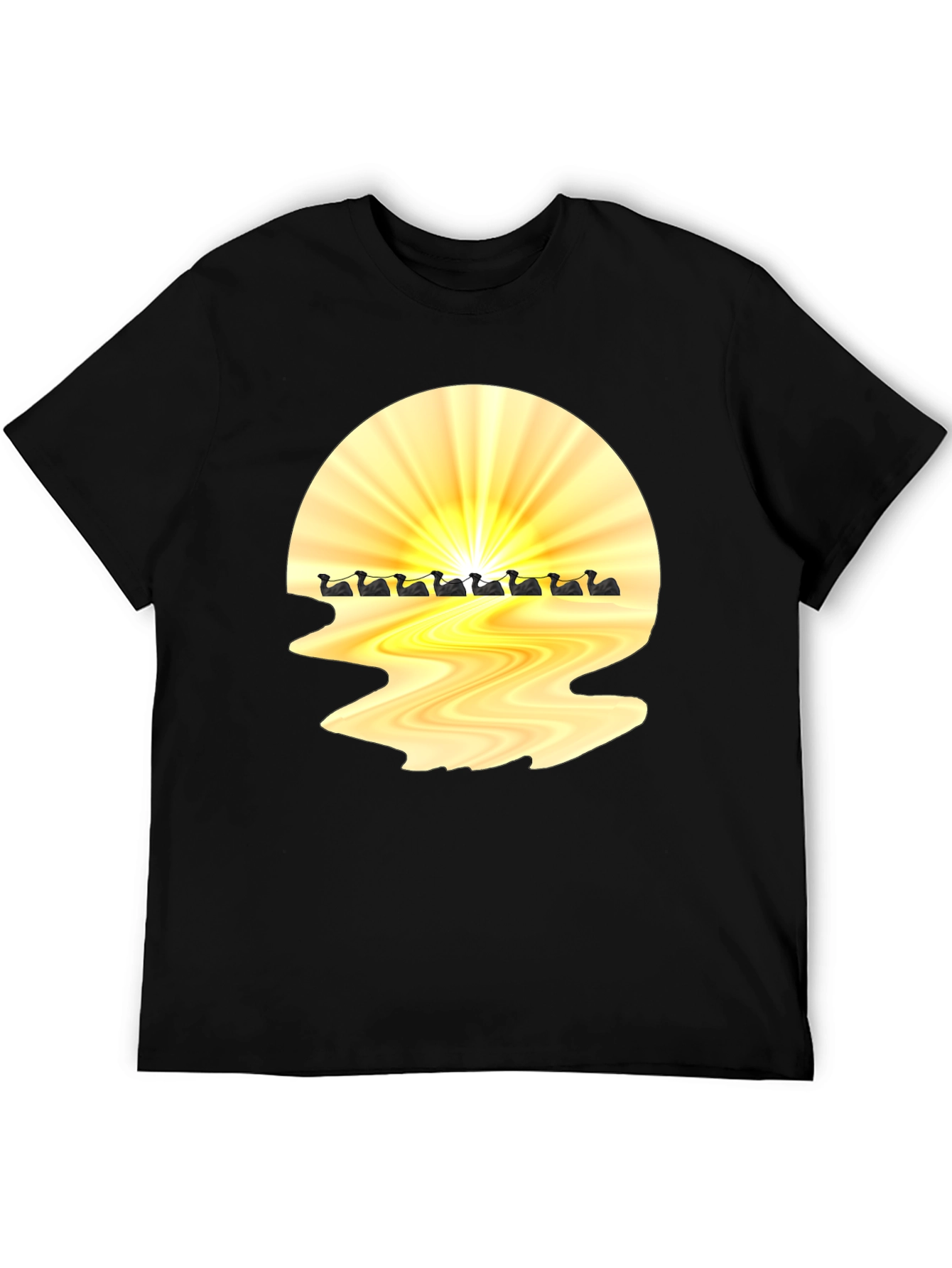 Sunrise Duck Row Black T-Shirt