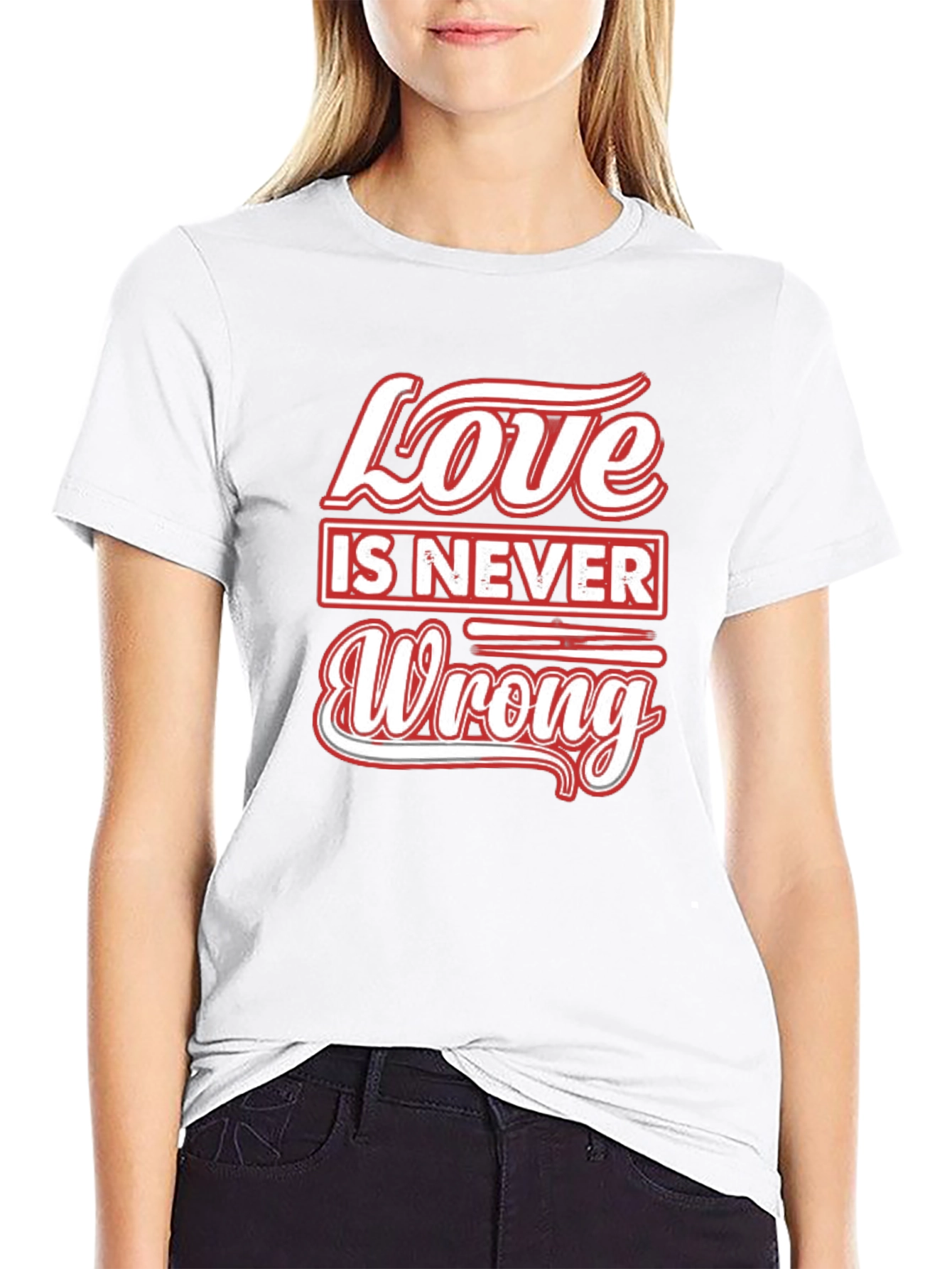 Love is Never Wrong Black Graphic T-Shirt