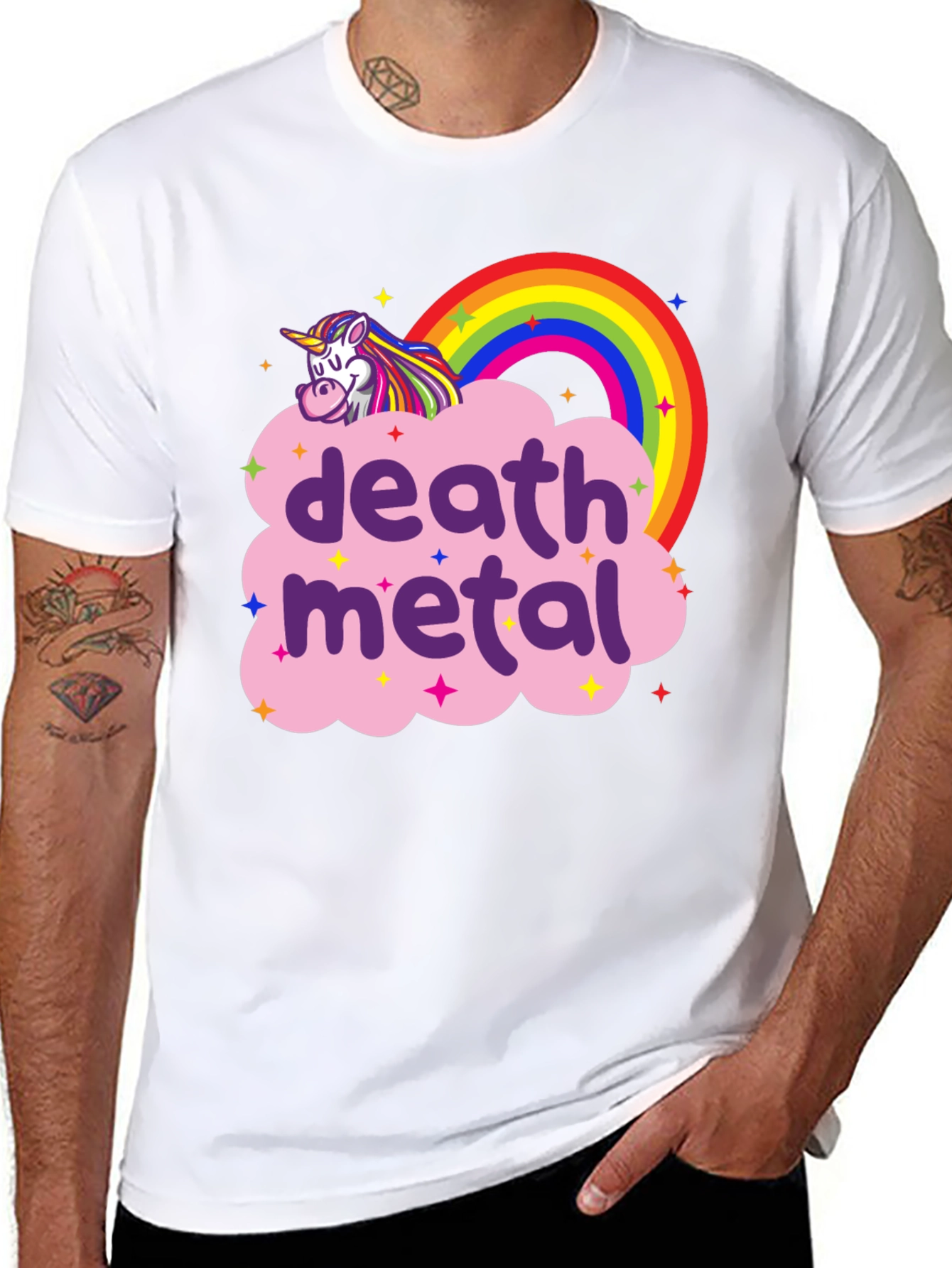 Death Metal Unicorn Rainbow T-Shirt