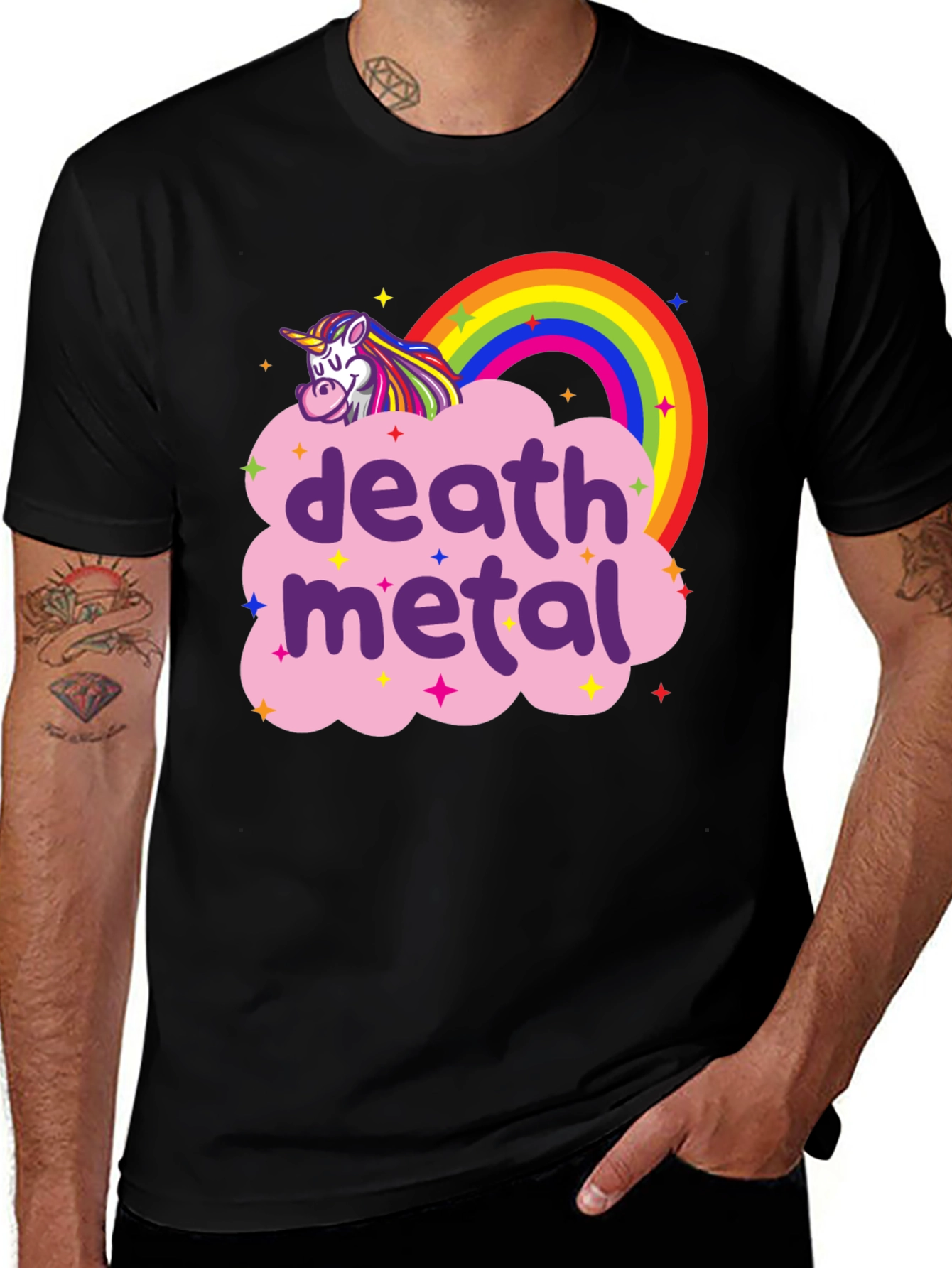 Death Metal Unicorn Rainbow T-Shirt