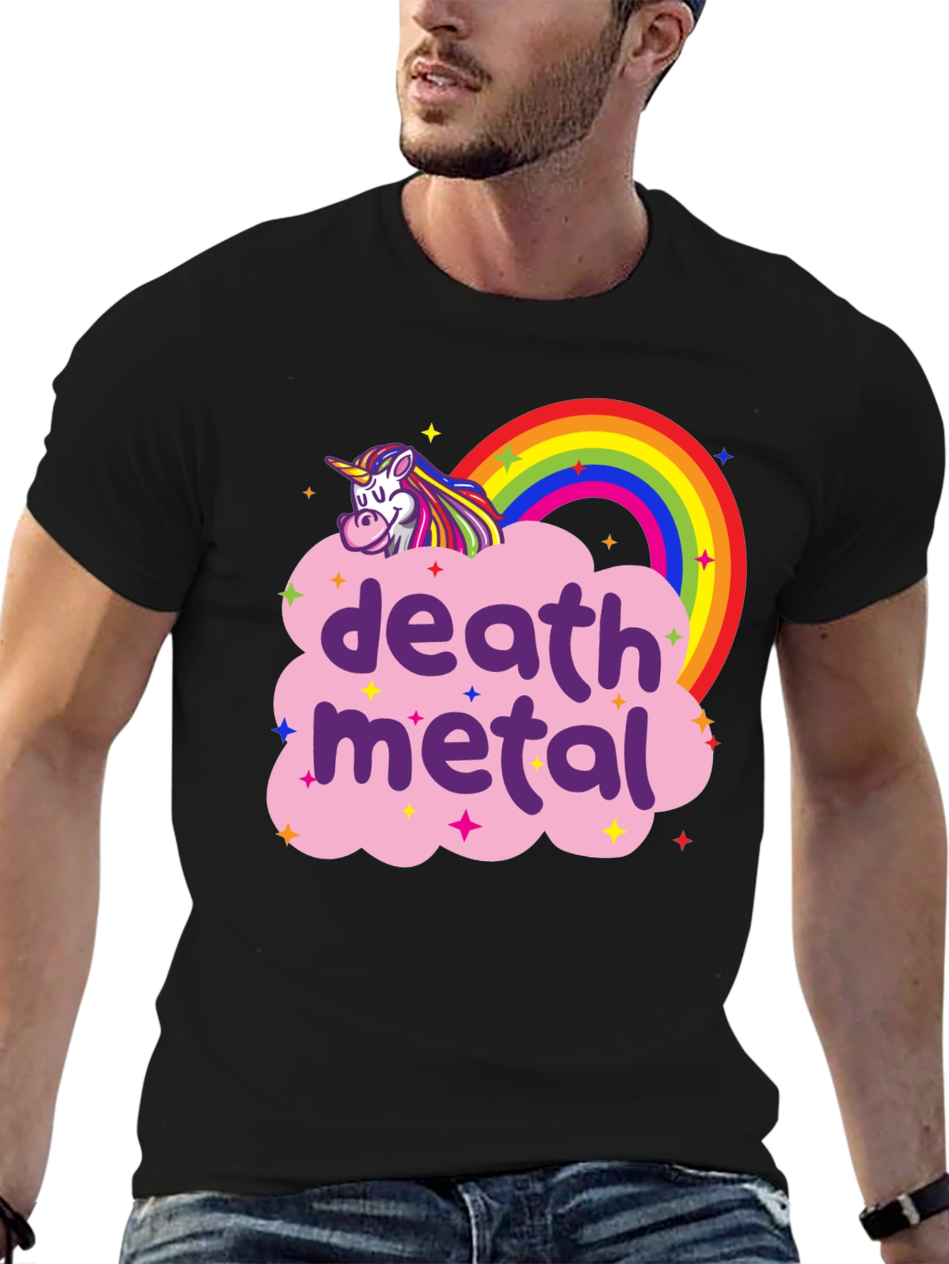 Death Metal Unicorn Rainbow T-Shirt