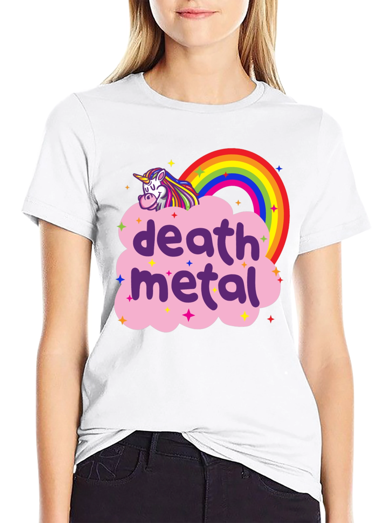 Death Metal Unicorn Rainbow T-Shirt
