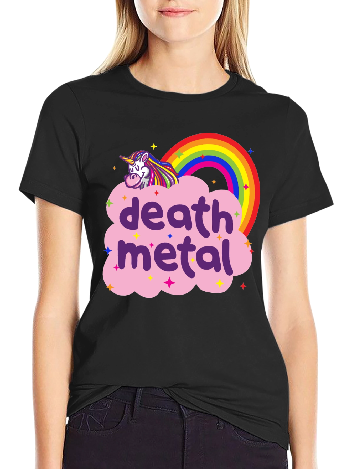 Death Metal Unicorn Rainbow T-Shirt