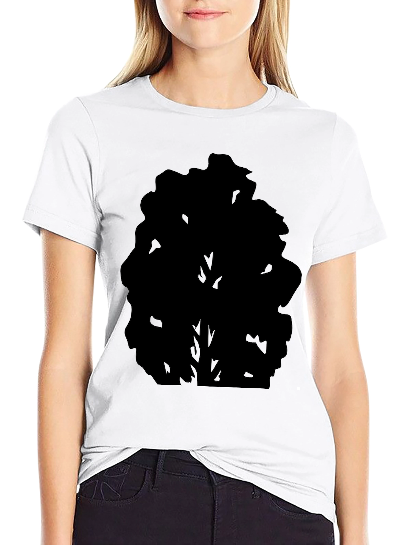 Mens Black Tree Silhouette Graphic Tee - Casual Style