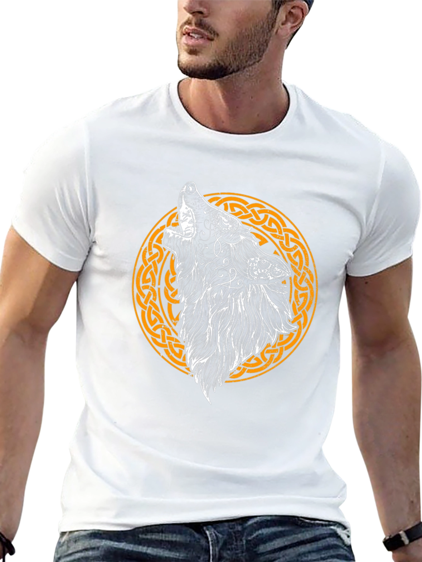 Celtic Wolf Graphic Tee - Mens Black T-Shirt