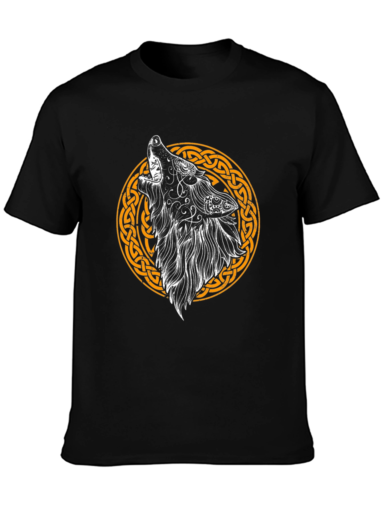 Celtic Wolf Graphic Tee - Mens Black T-Shirt
