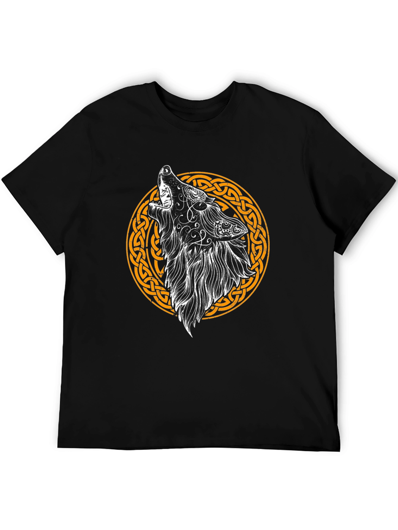Celtic Wolf Graphic Tee - Mens Black T-Shirt