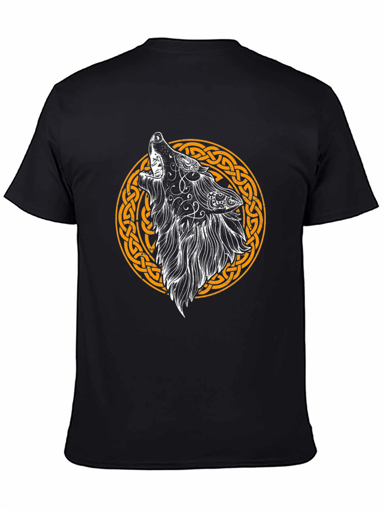 Celtic Wolf Graphic Tee - Mens Black T-Shirt