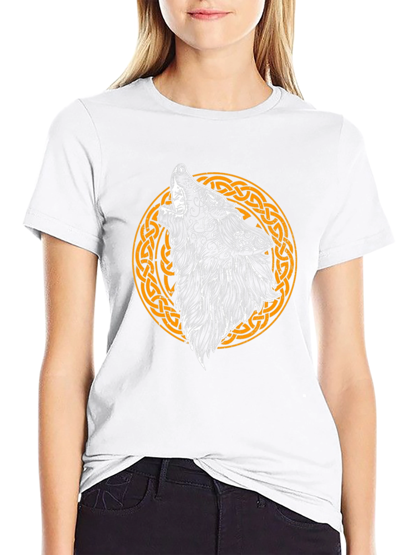 Celtic Wolf Graphic Tee - Mens Black T-Shirt