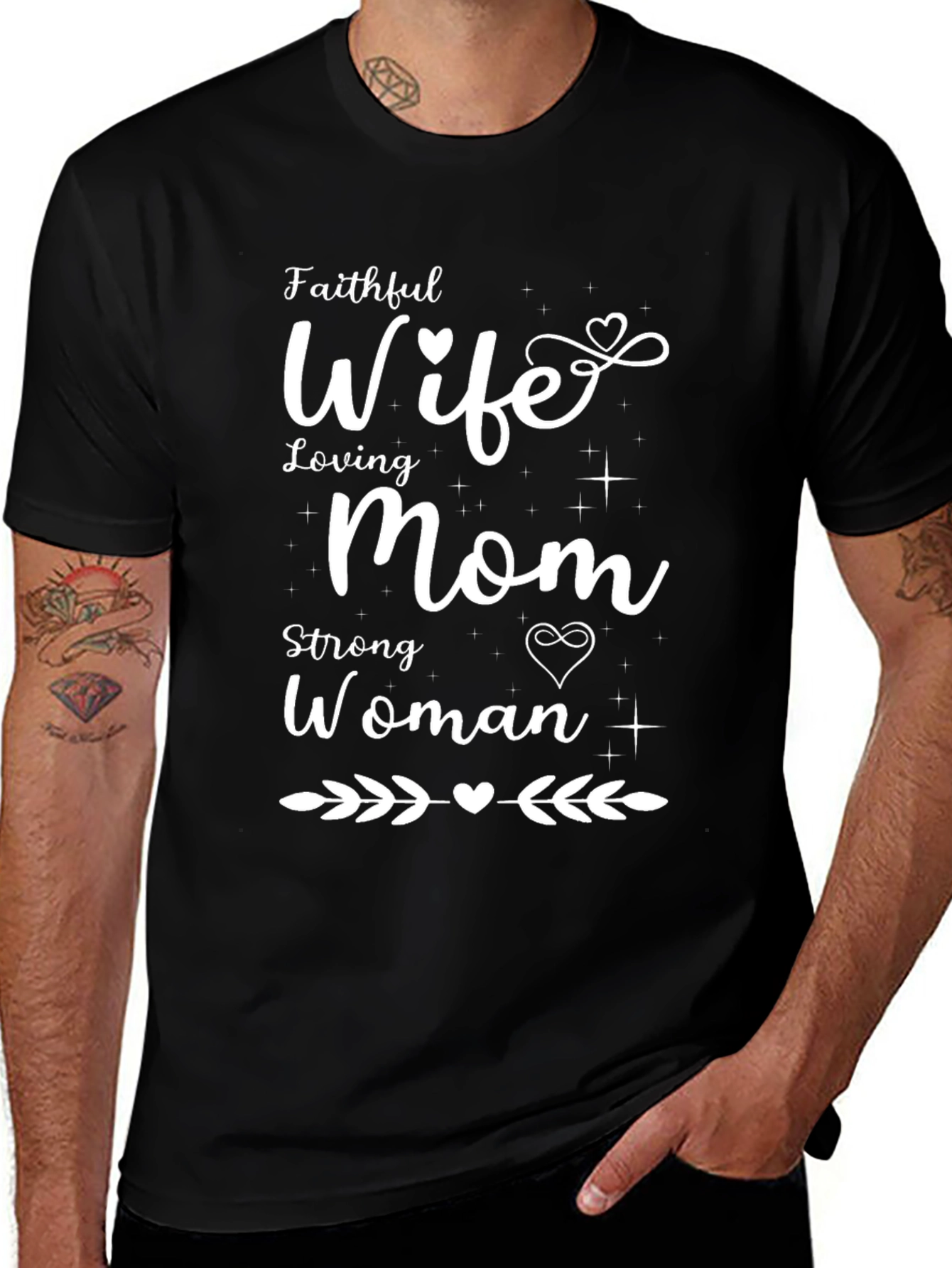 Faithful Wife Loving Mom Strong Woman T-Shirt