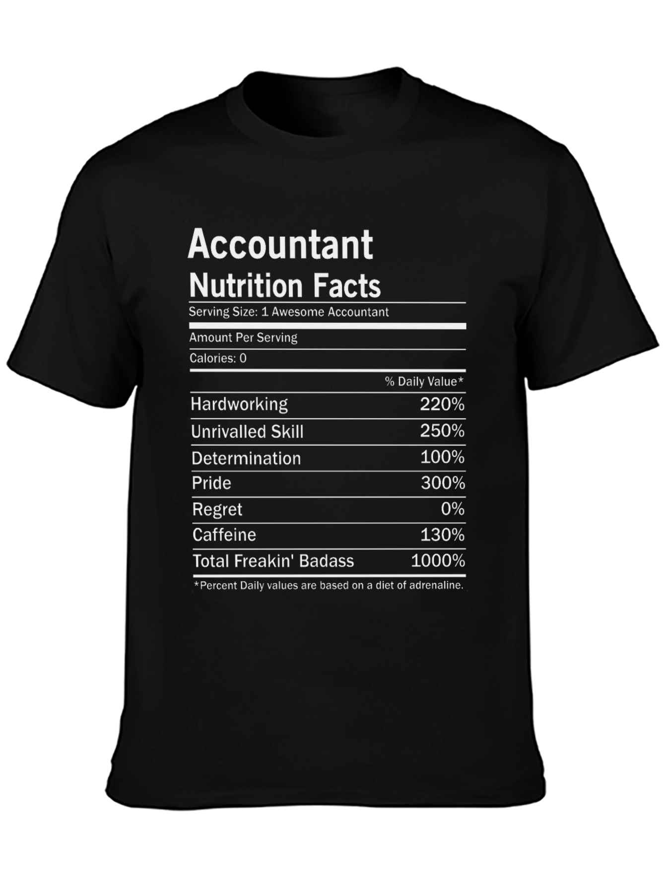 Accountant Nutrition Facts T-Shirt - Funny Gift