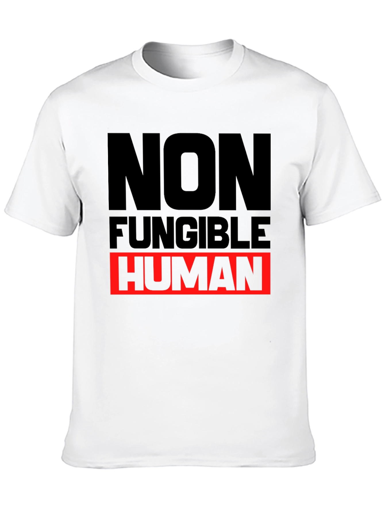 Non-Fungible Human Graphic Tee - Black Cotton T-Shirt