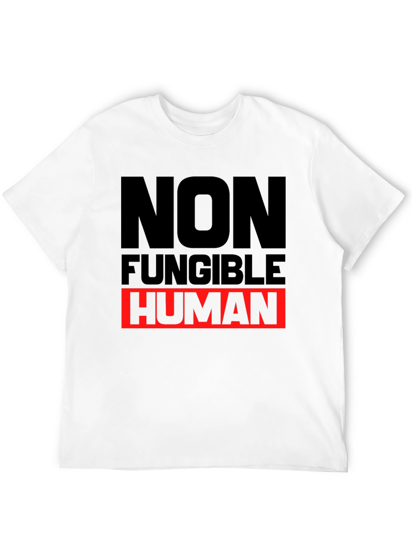 Non-Fungible Human Graphic Tee - Black Cotton T-Shirt