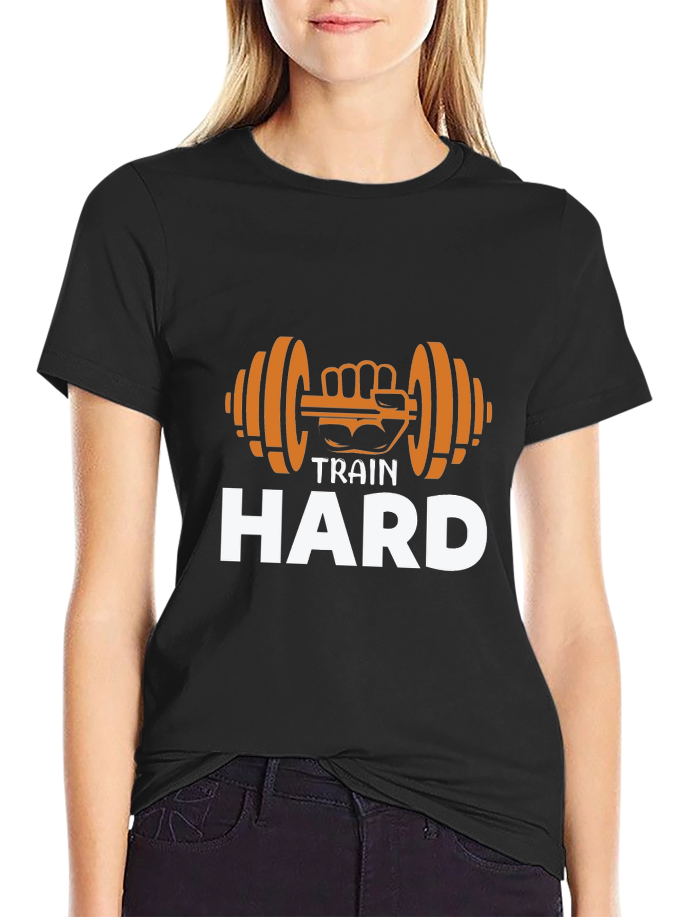 Train Hard Graphic Tee - Gym Motivation Shirt