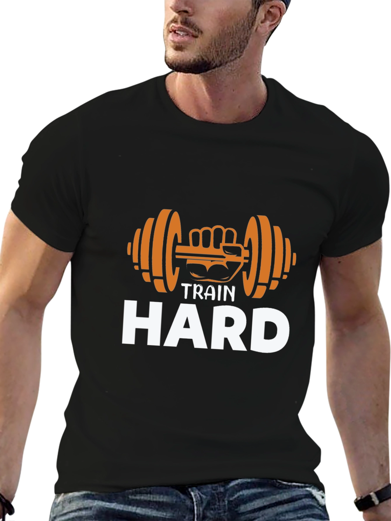Train Hard Graphic Tee - Gym Motivation Shirt