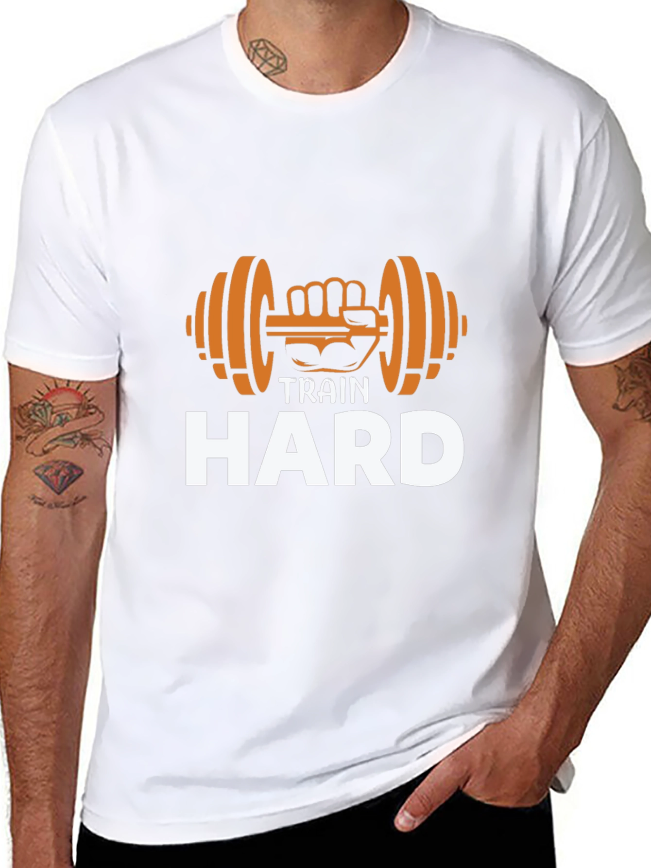 Train Hard Graphic Tee - Gym Motivation Shirt