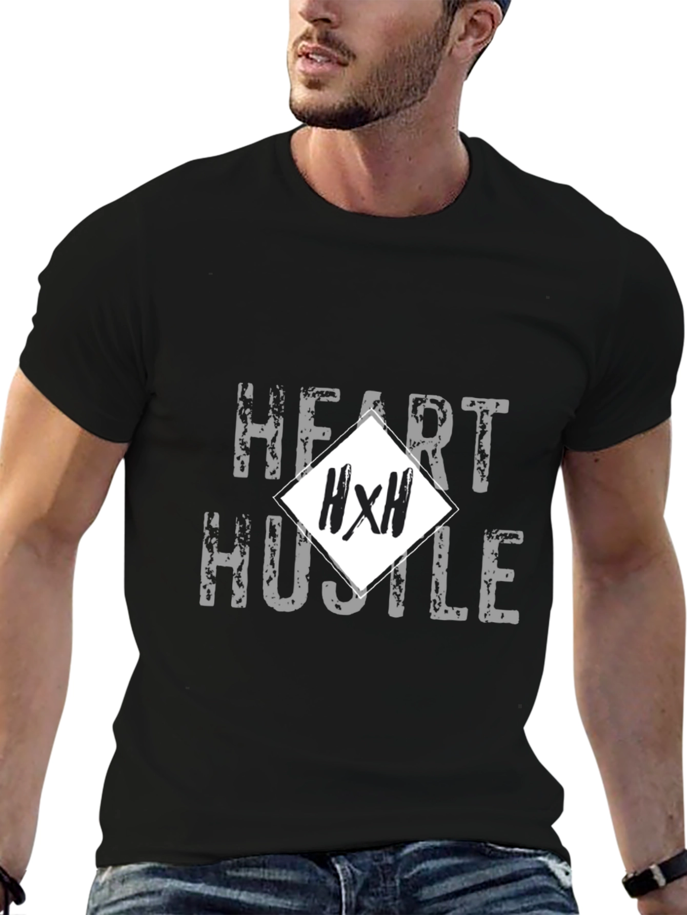 Heart Hustle T-Shirt - Black Graphic Tee