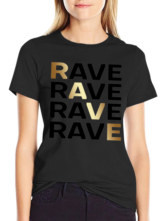 Rave Text Graphic Print T-Shirt