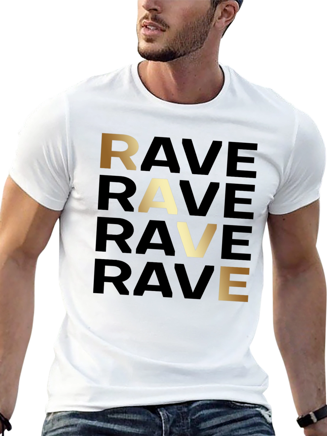 Rave Text Graphic Print T-Shirt
