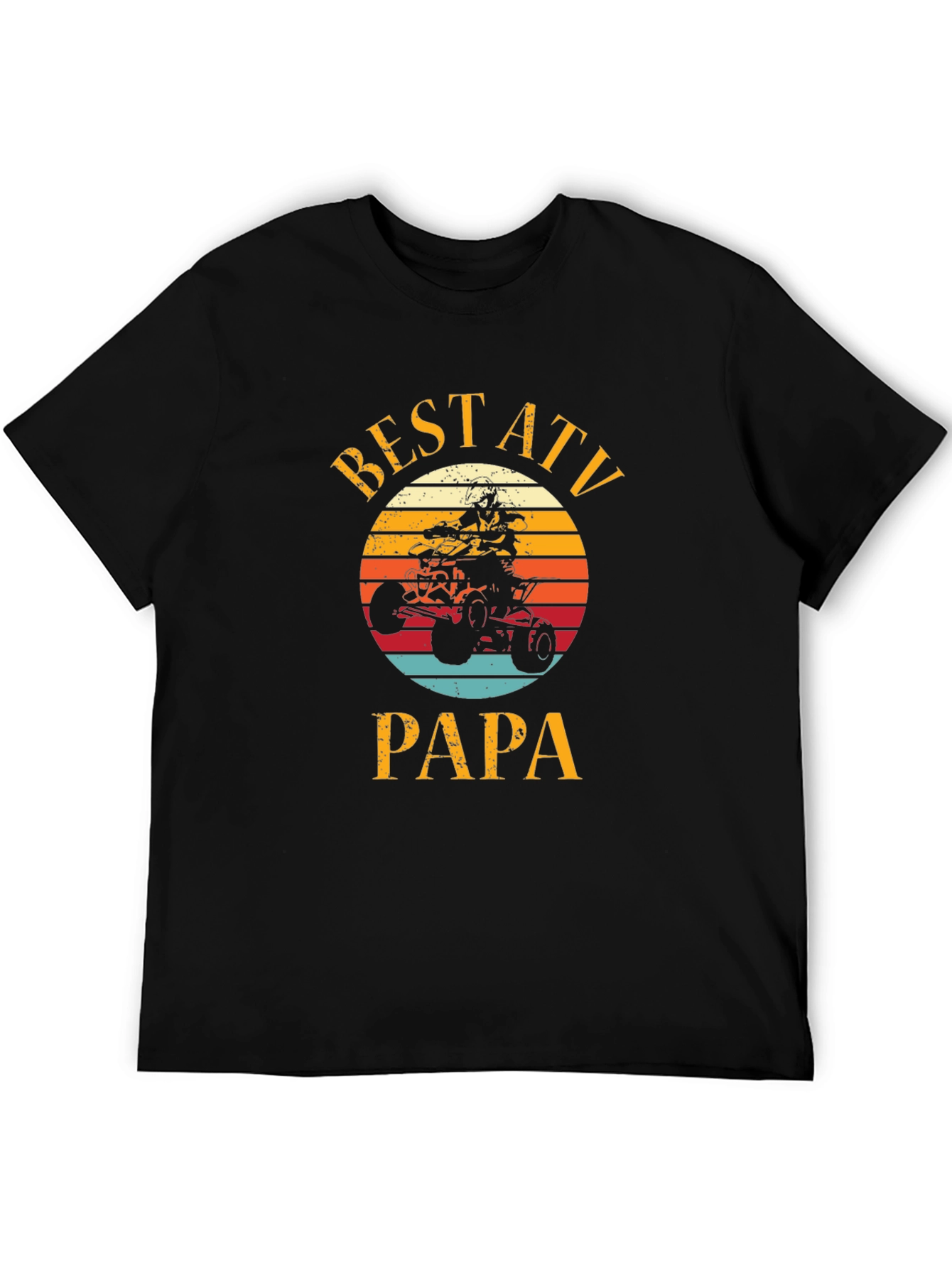 Best ATV Papa Graphic T-Shirt - Black