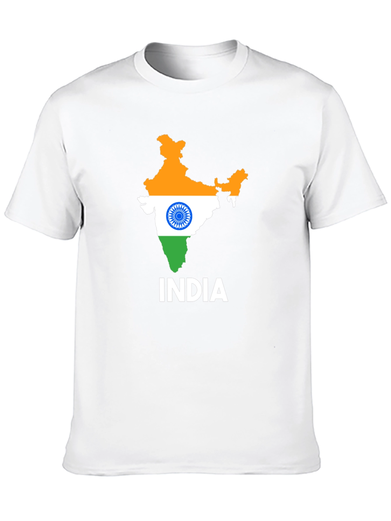 India Flag Map Graphic T-Shirt - Black