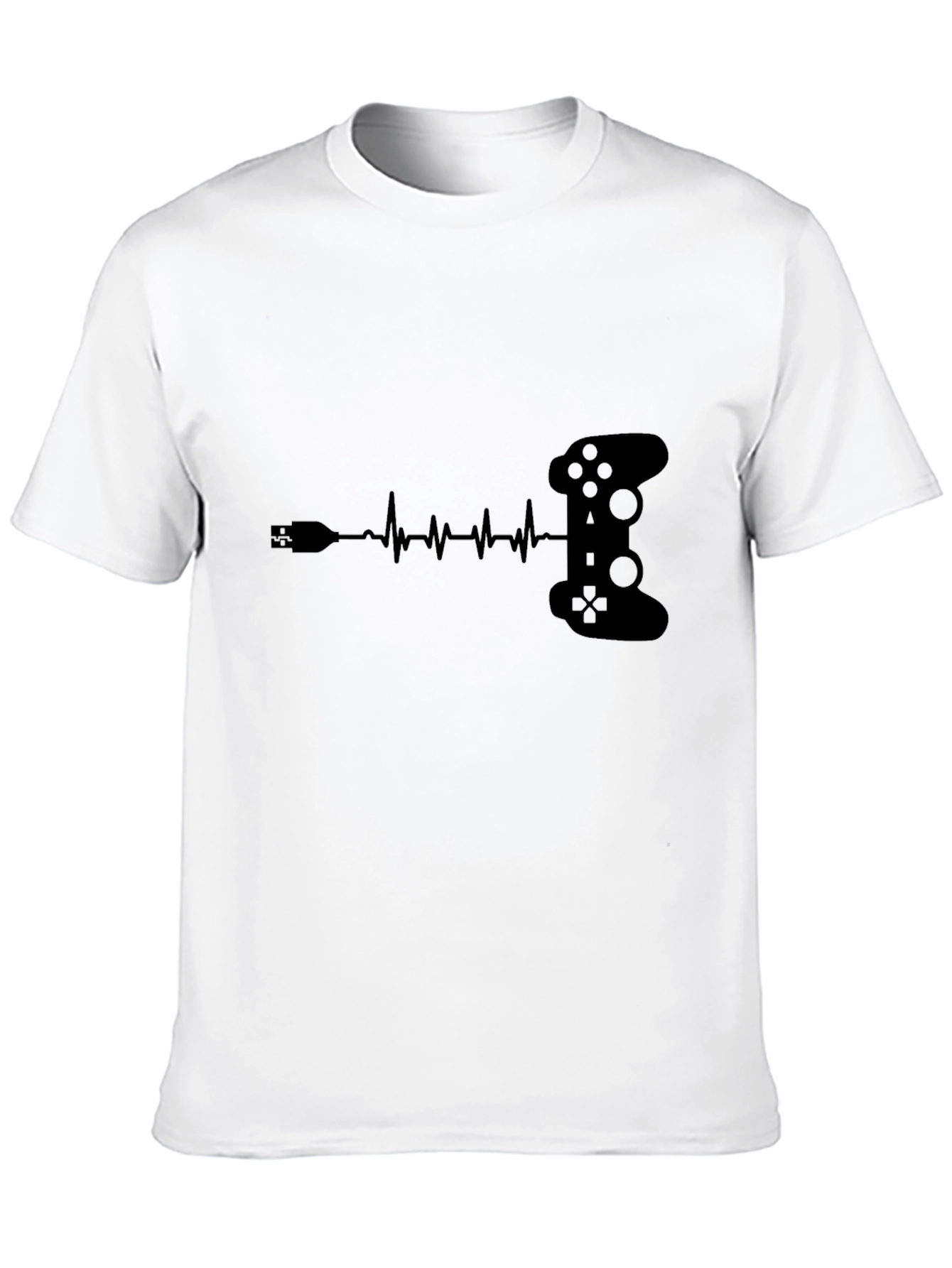 Gamer Heartbeat T-Shirt - Black Controller Design