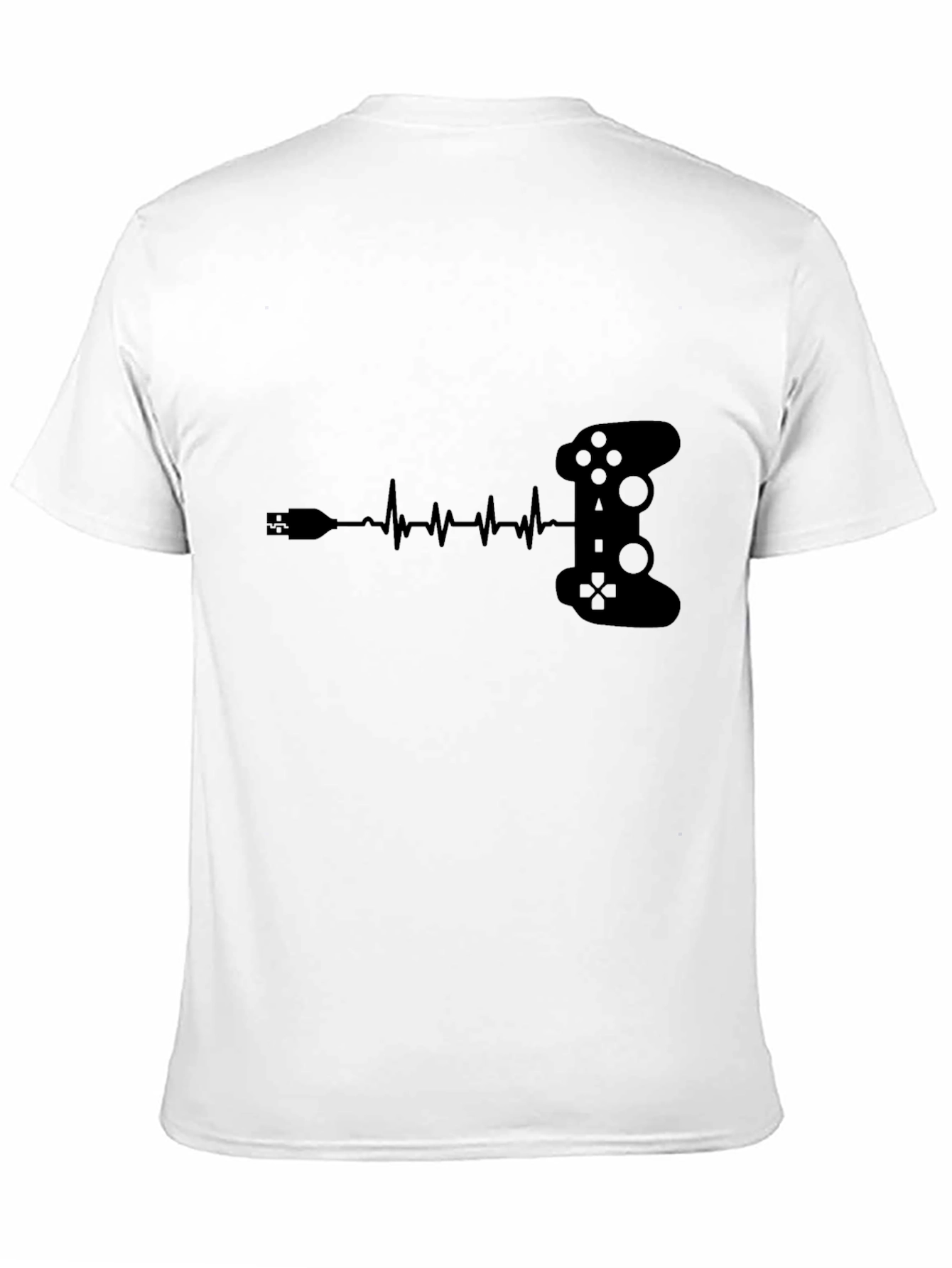Gamer Heartbeat T-Shirt - Black Controller Design