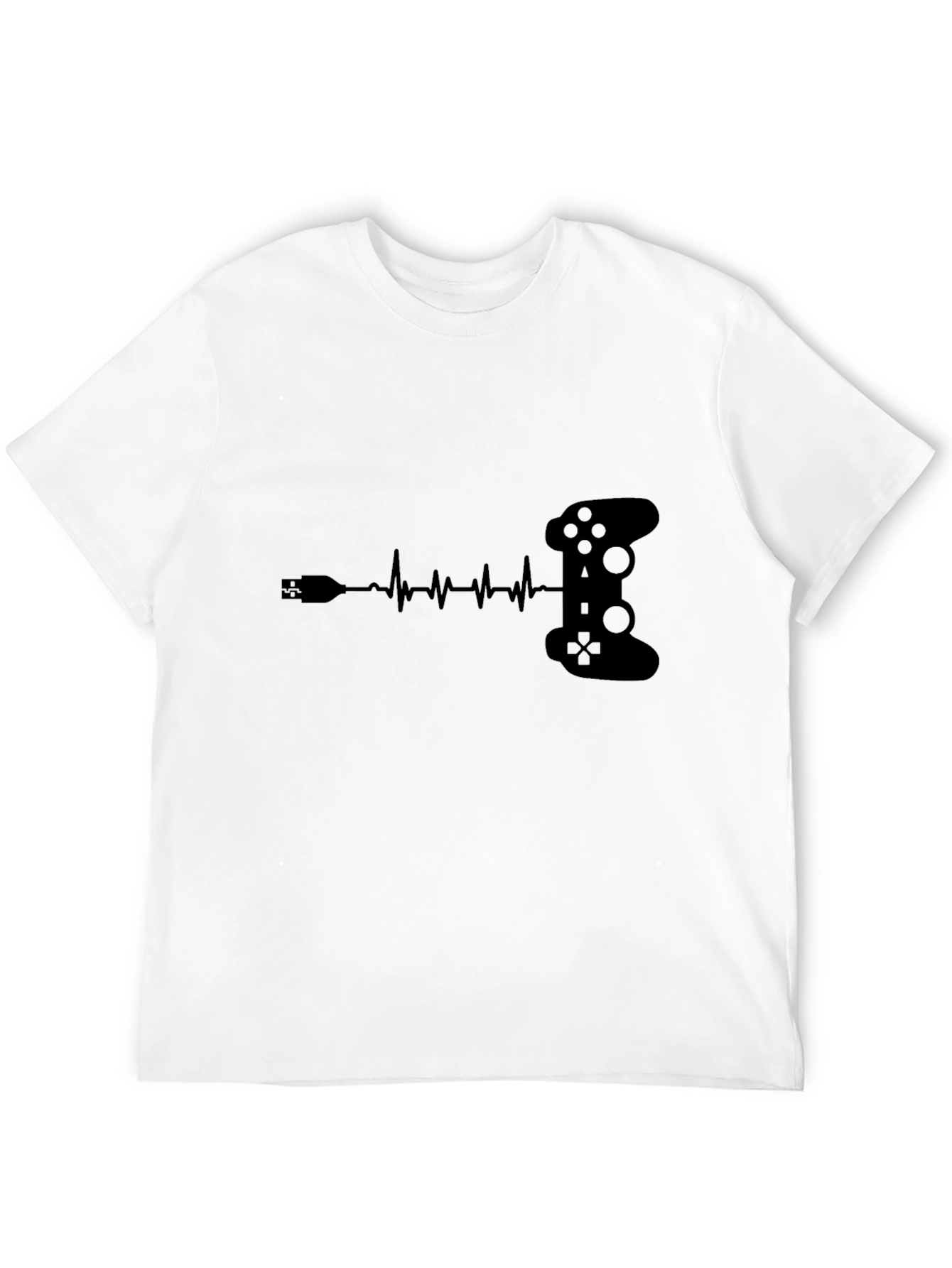Gamer Heartbeat T-Shirt - Black Controller Design