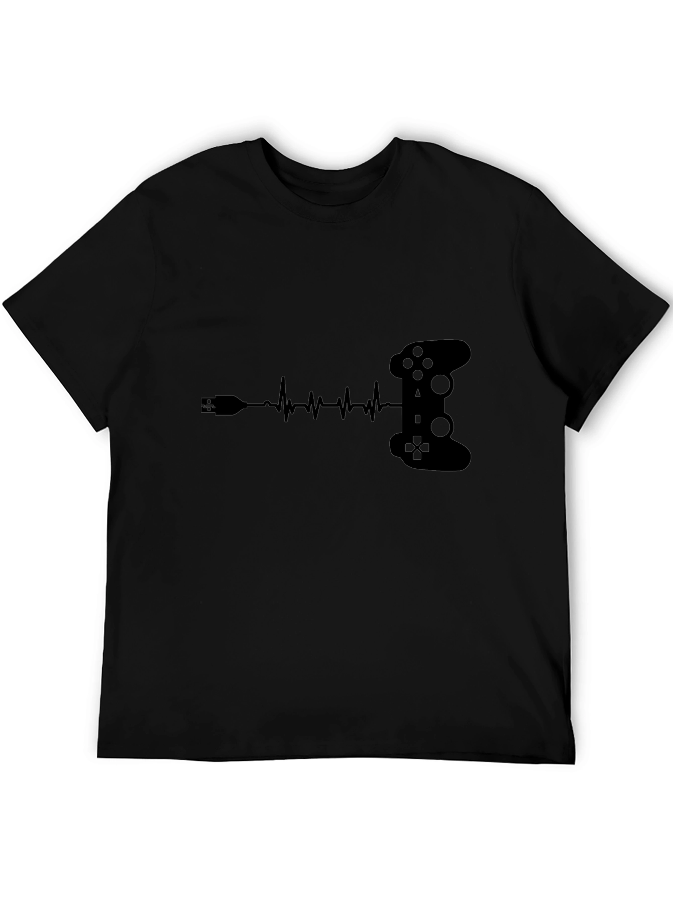 Gamer Heartbeat T-Shirt - Black Controller Design