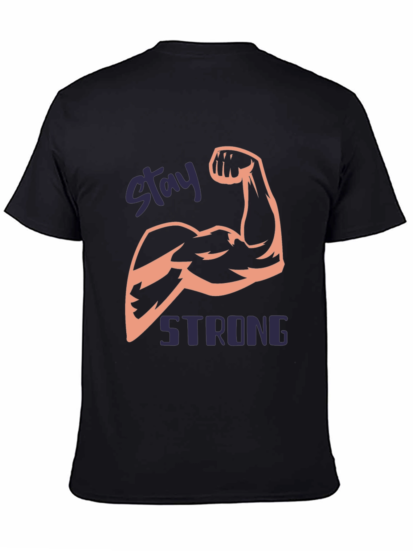 Stay Strong Mens Black Graphic T-Shirt