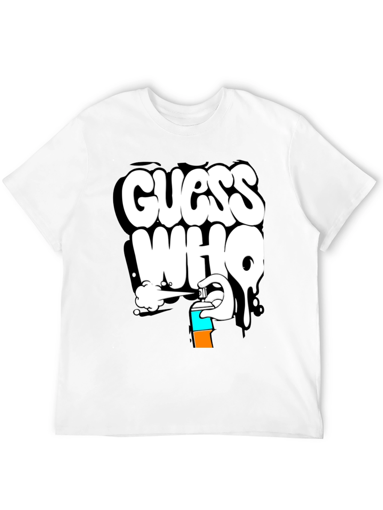 Guess Who Graffiti T-Shirt - Black Cotton Graphic Tee