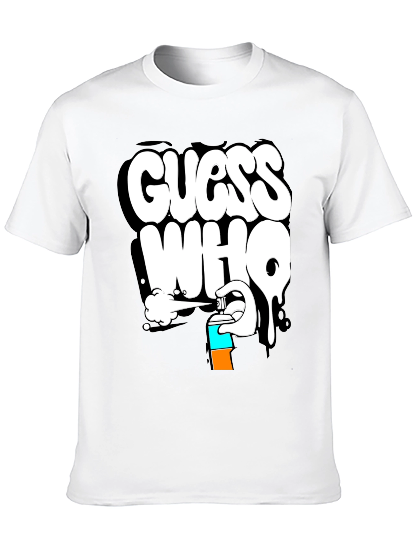Guess Who Graffiti T-Shirt - Black Cotton Graphic Tee
