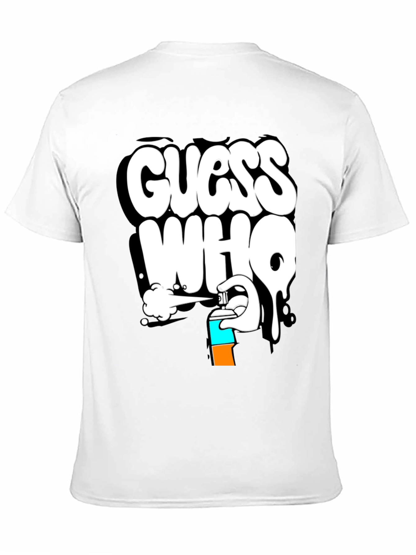 Guess Who Graffiti T-Shirt - Black Cotton Graphic Tee