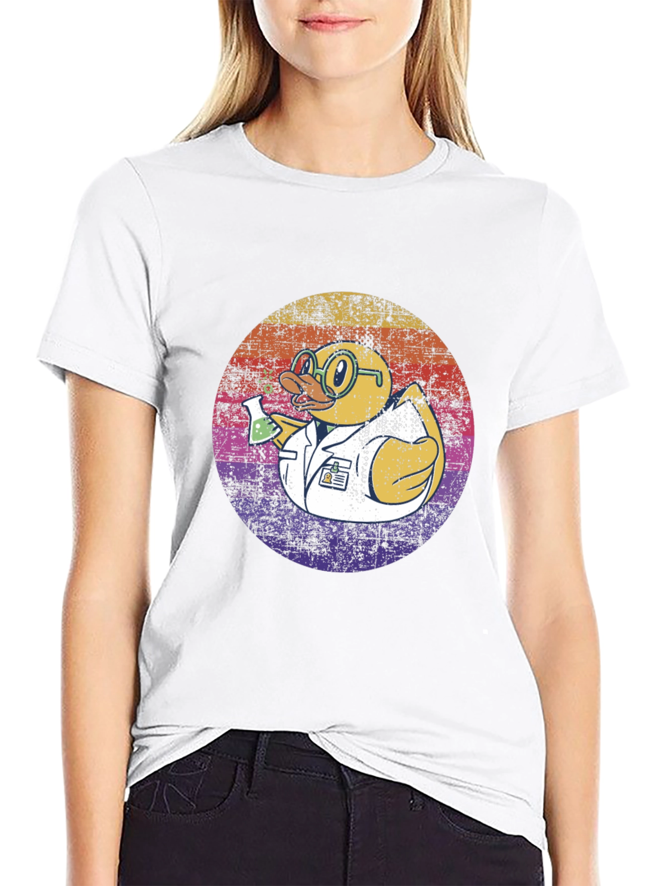 Scientist Duck T-Shirt - Retro Design