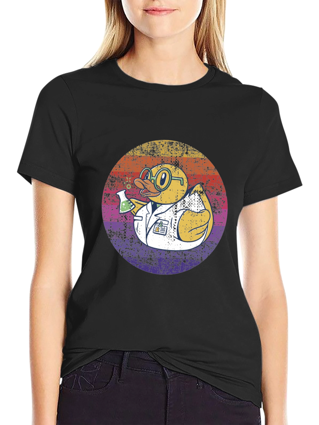 Scientist Duck T-Shirt - Retro Design
