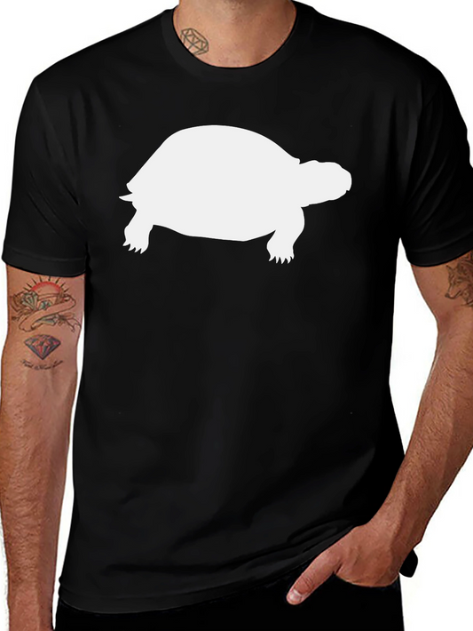 Turtle Graphic Tee - Black Cotton Blend Shirt