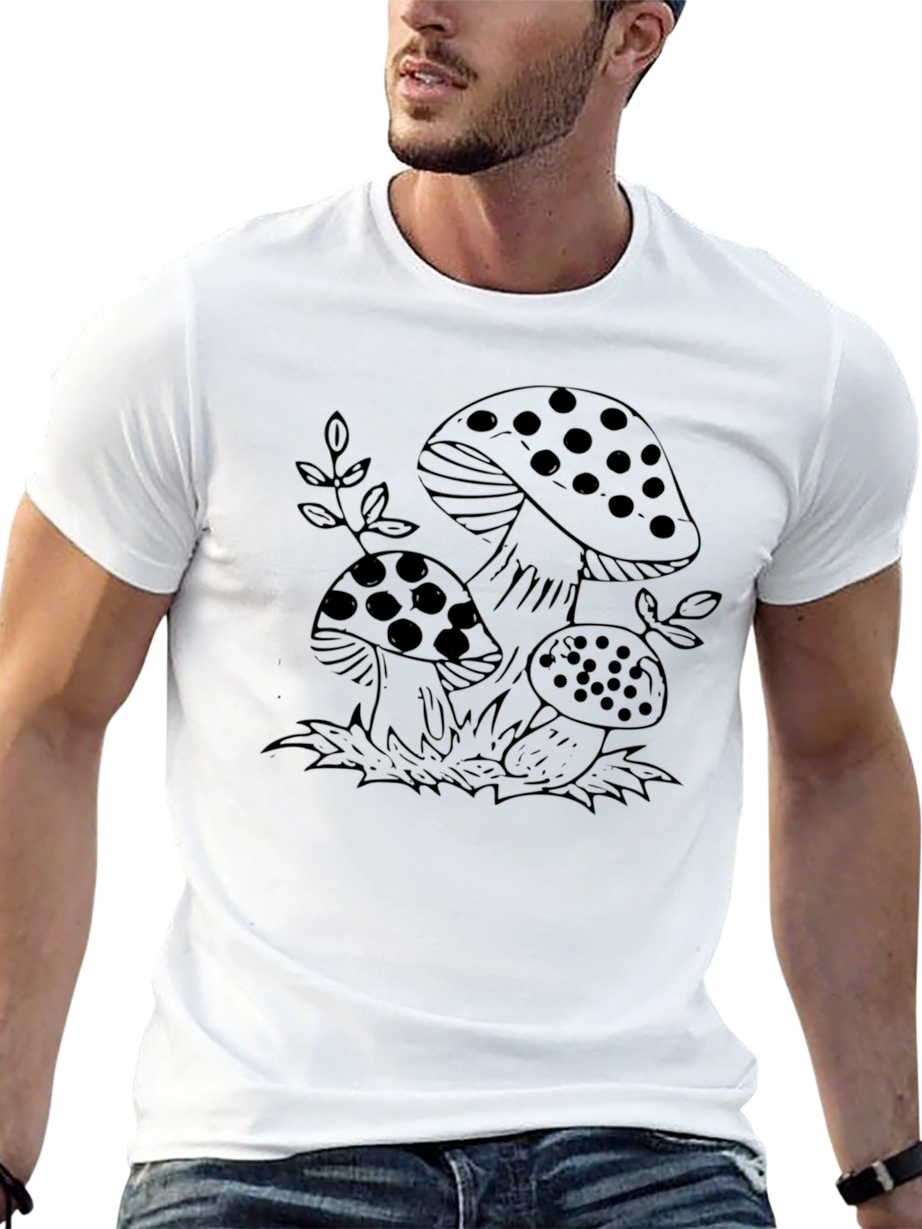 Mushroom Graphic Tee - Black