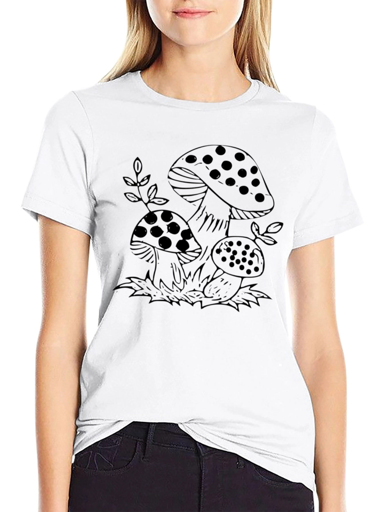 Mushroom Graphic Tee - Black