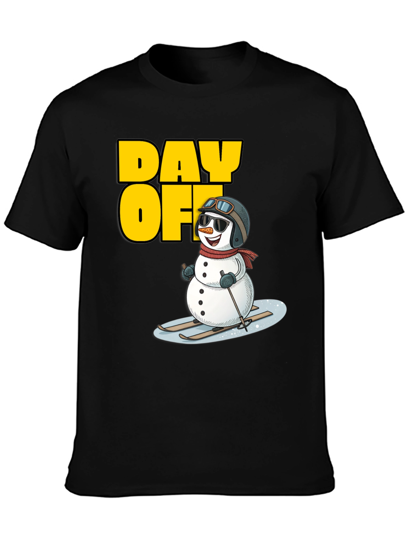 Day Off Snowman T-Shirt - Skiing Holiday Tee