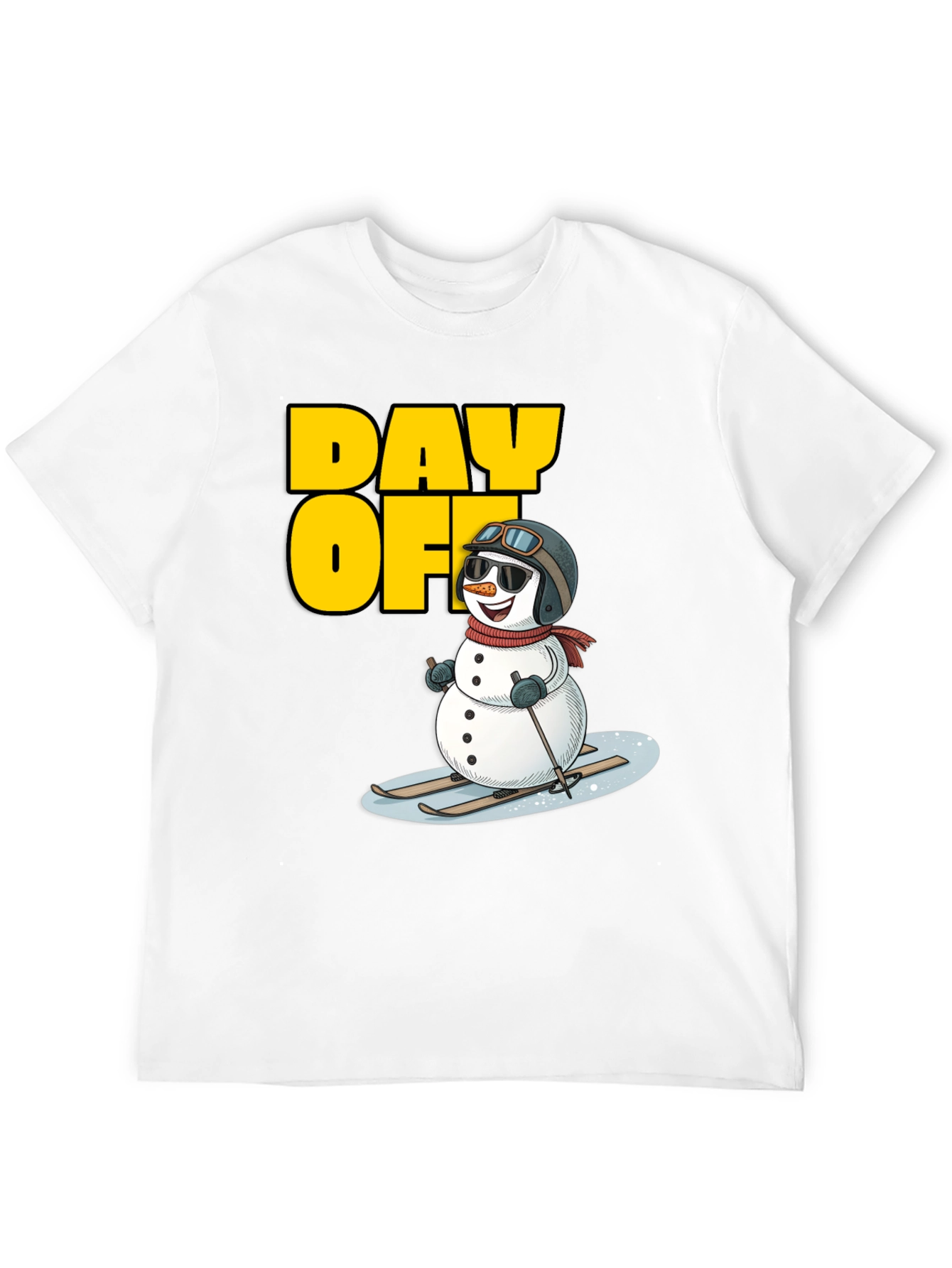 Day Off Snowman T-Shirt - Skiing Holiday Tee
